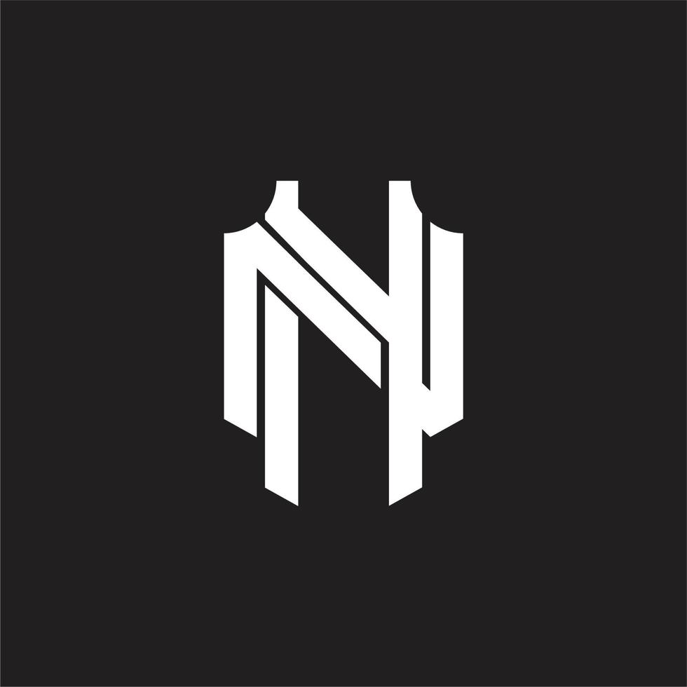 modèle de conception de monogramme logo nn vecteur