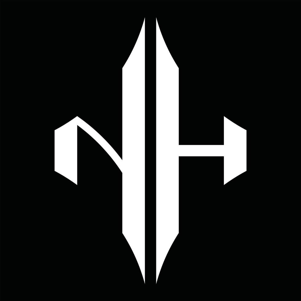 monogramme du logo nh avec modèle de conception en forme de losange vecteur