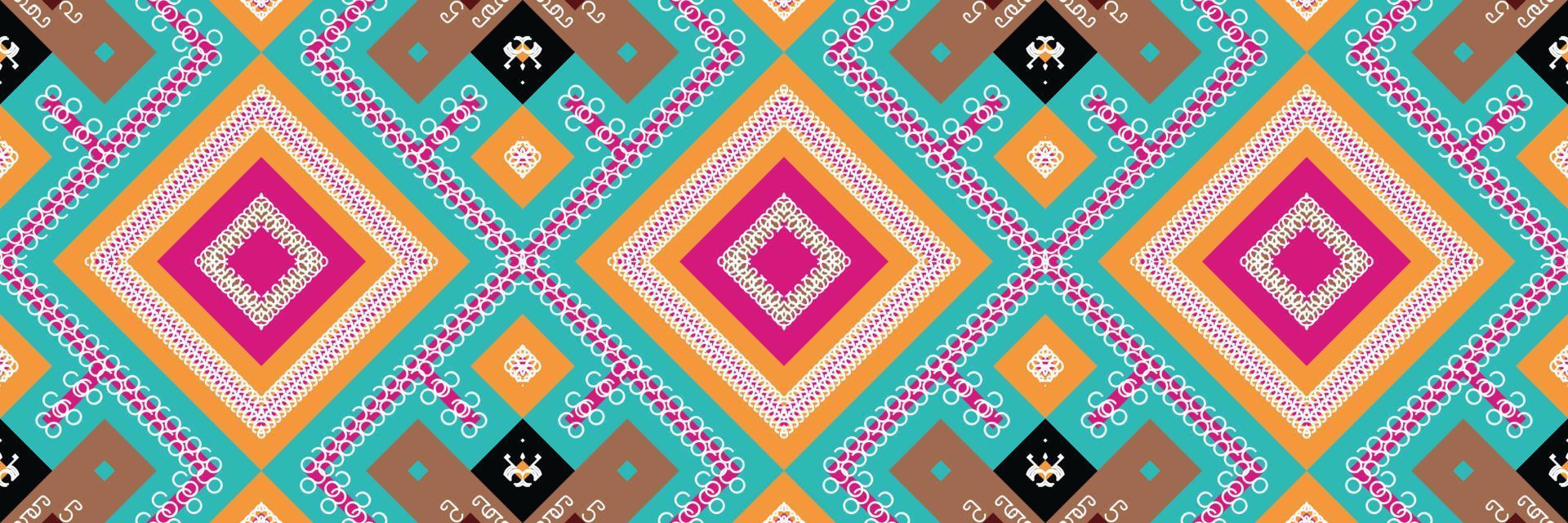 ethnique aztèque ikat modèle sans couture textile ikat conception modèle sans couture conception de vecteur numérique pour impression saree kurti borneo tissu aztèque brosse symboles échantillons élégant