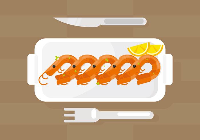 Illustration de crevettes vecteur