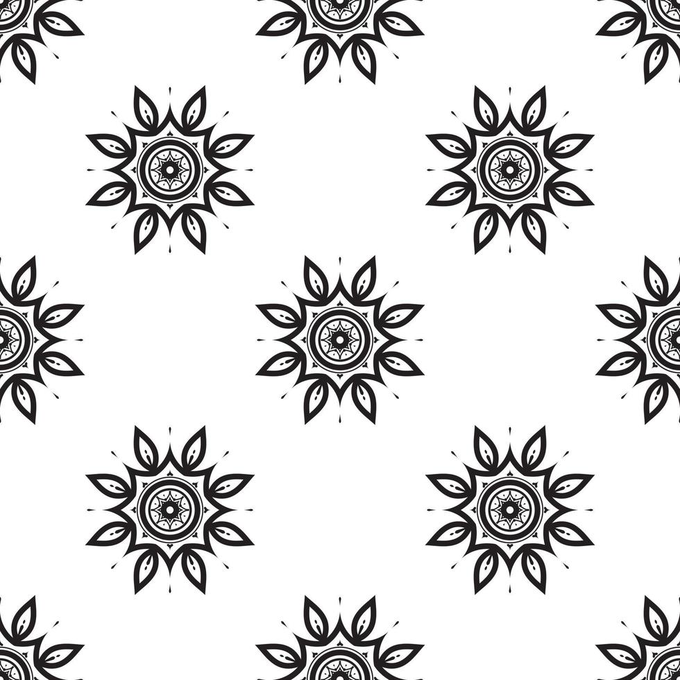 images de mandala modèle sans couture noir et blanc. texture ethnique dessinée à la main. illustration vectorielle dans des tons monochromes. vecteur