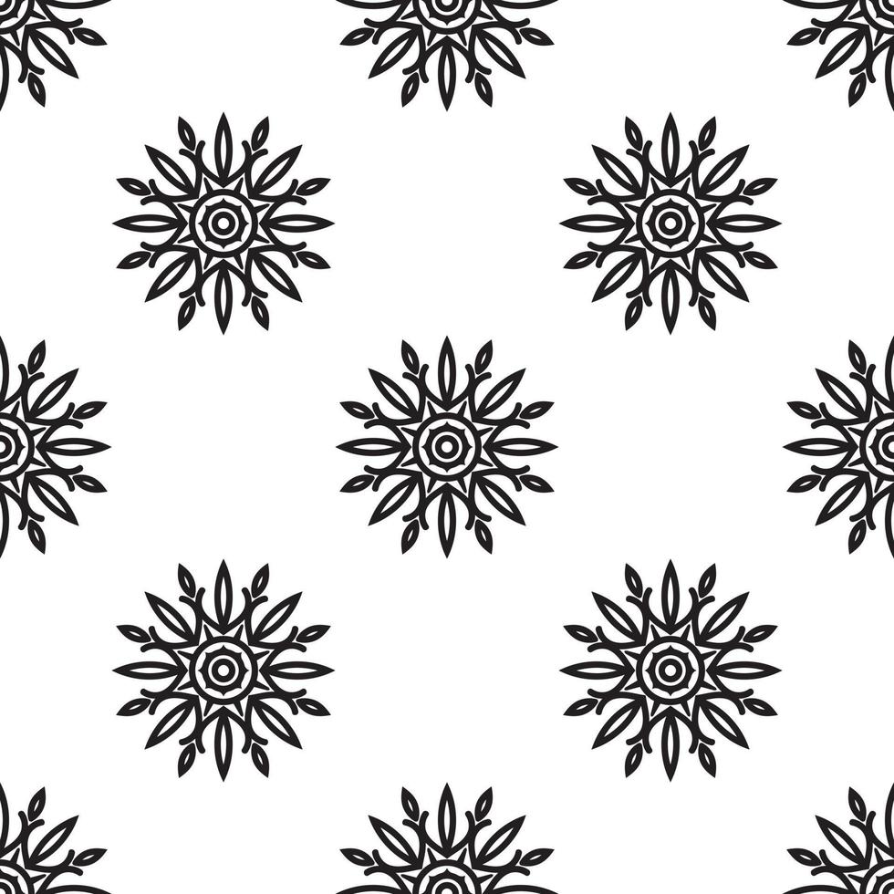 images de mandala modèle sans couture noir et blanc. motif monochrome tribal abstrait sans soudure. texture ethnique dessinée à la main. illustration vectorielle. vecteur