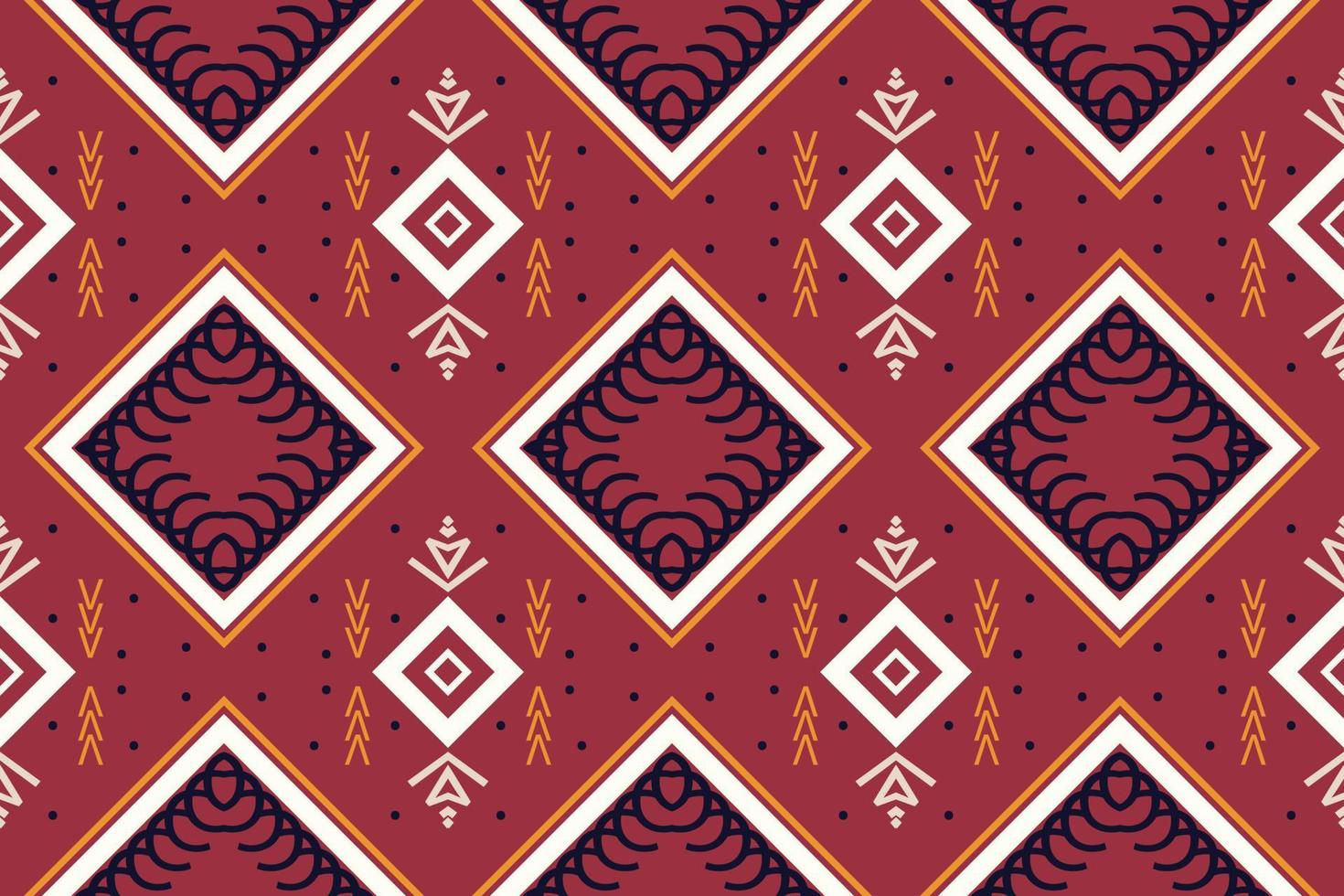 vecteur de motif ethnique. broderie sans couture ikat, broderie folklorique sans couture ikat, broderie folklorique sans couture ikat, vecteurs de motifs ethniques traditionnels c'est un motif créé par des formes géométriques.