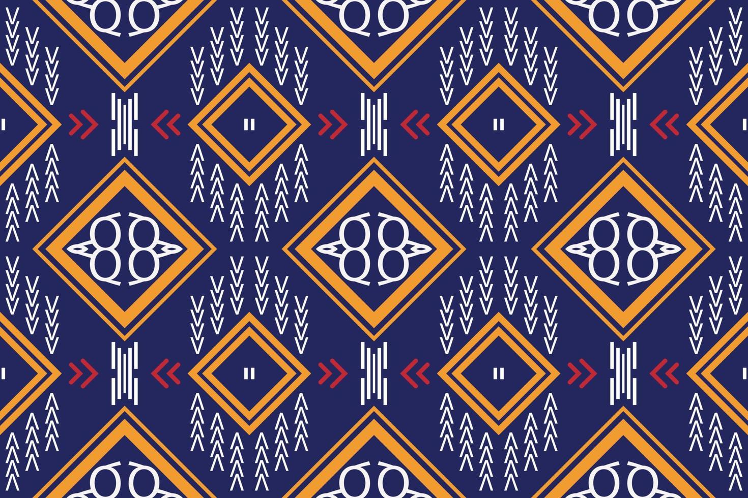 vecteur de motif ethnique. broderie sans couture ikat, fond de motif traditionnel c'est un motif créé en combinant des formes géométriques. conception pour l'impression. utilisation dans l'industrie de la mode.