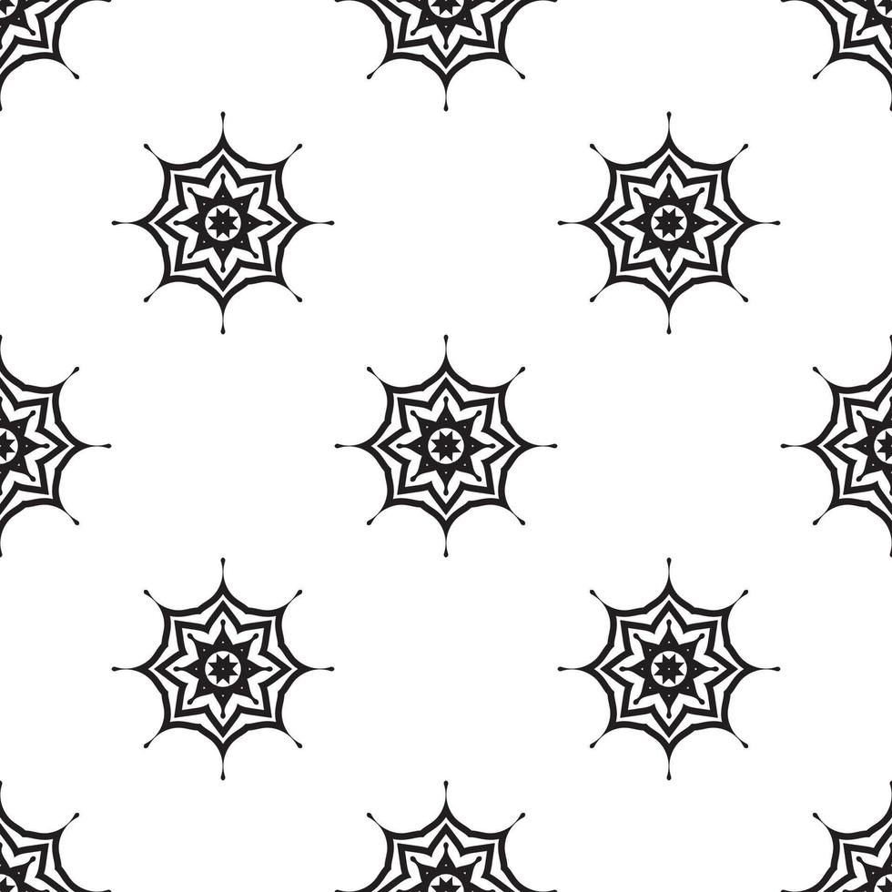 fond d'écran mandala motif sans couture noir et blanc. texture ethnique dessinée à la main. illustration vectorielle dans des tons monochromes. vecteur