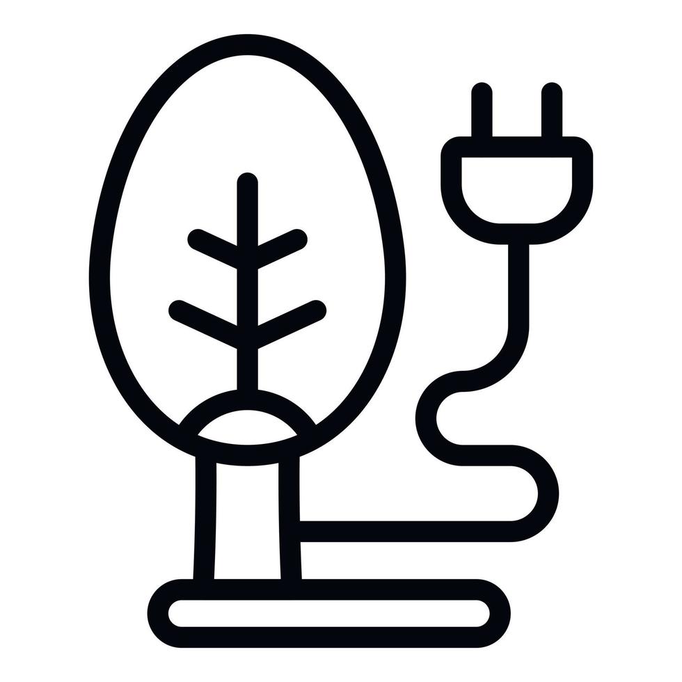 vecteur de contour d'icône de prise d'énergie écologique. biocarburant