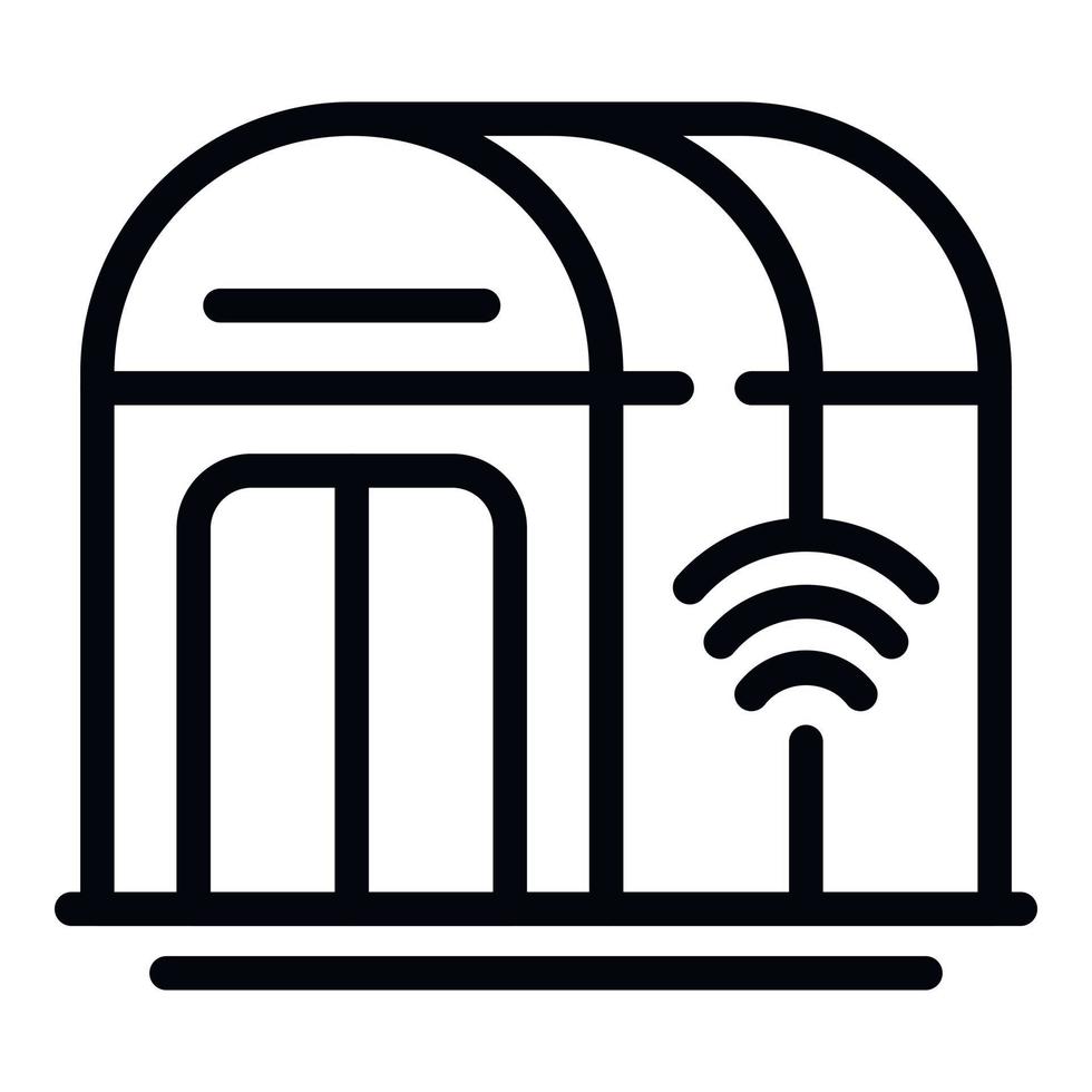 vecteur de contour d'icône de serre moderne. avenir numérique