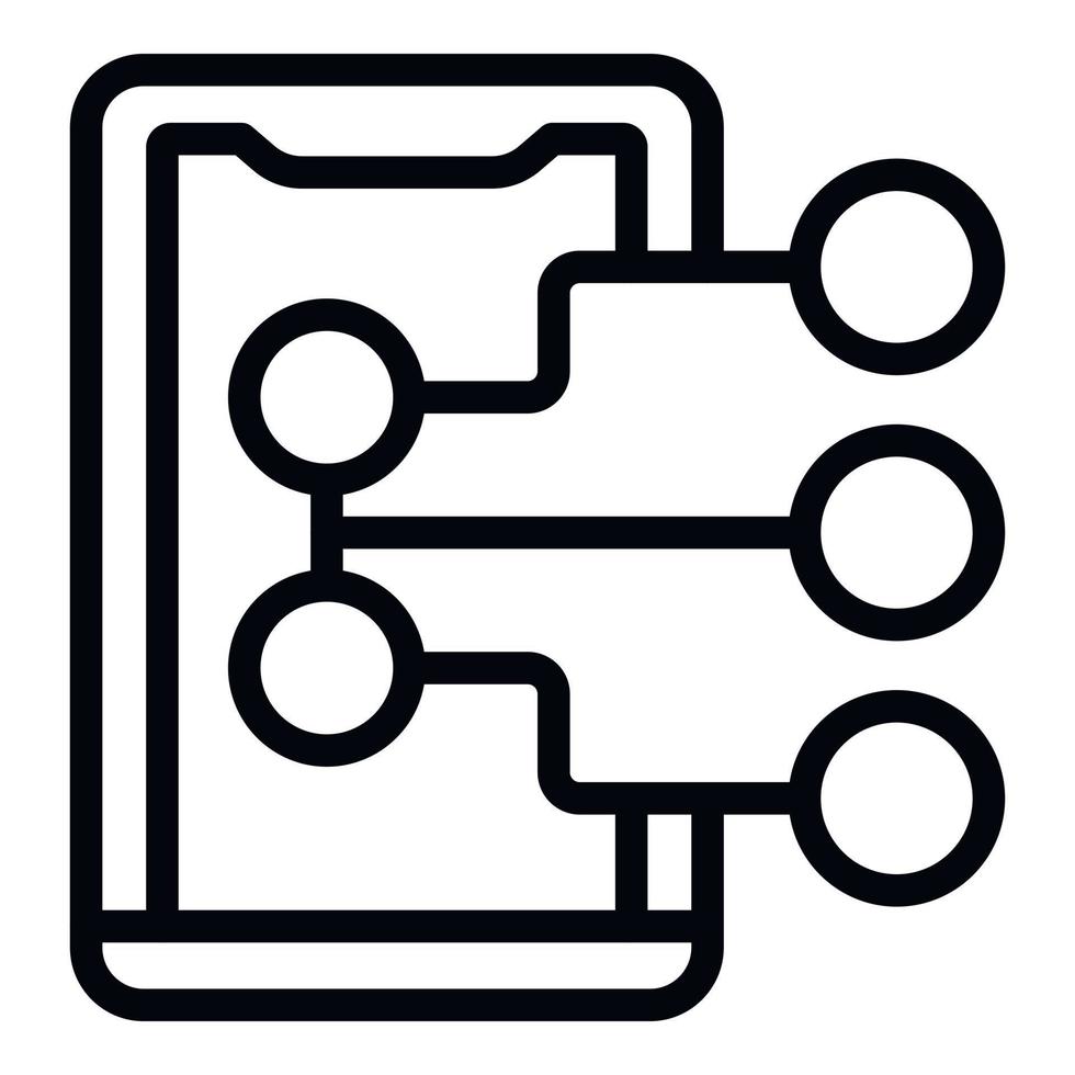 vecteur de contour d'icône de téléphone numérique. jeu en ligne