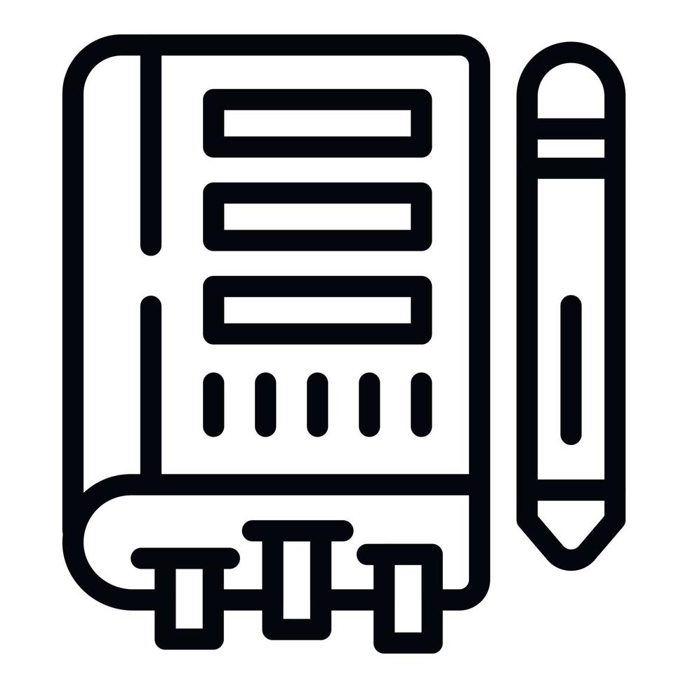 vecteur de contour d'icône de livre scolaire. étude d'enfant