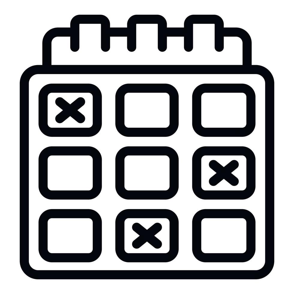 vecteur de contour d'icône de calendrier scolaire. protection de l'enfance