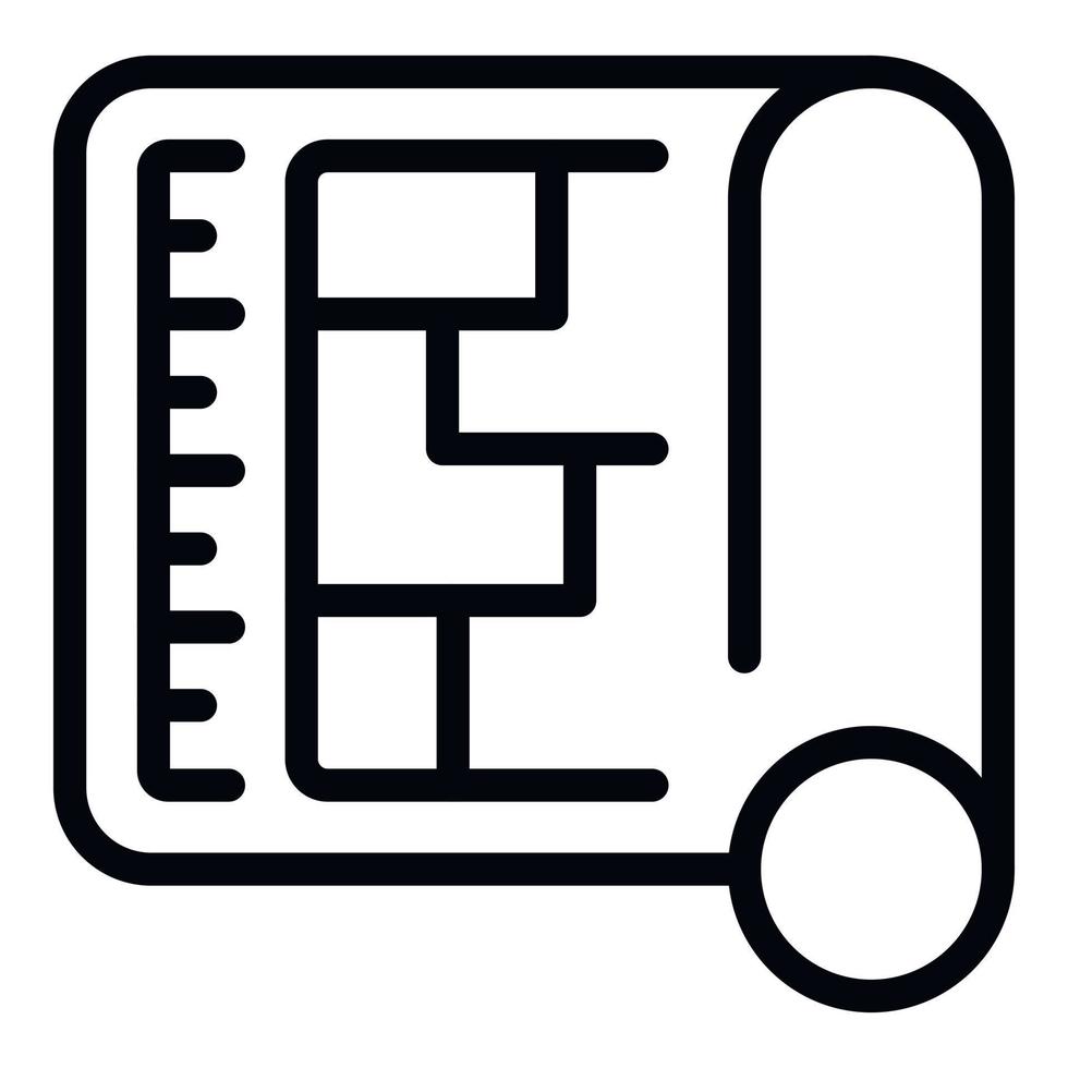 vecteur de contour d'icône de plan de construction d'investissement. banque d'argent