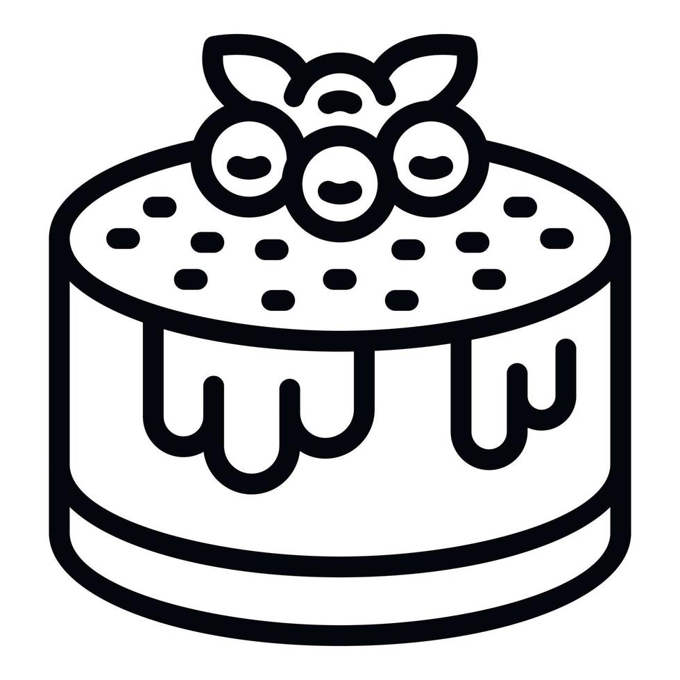 vecteur de contour d'icône de tarte sucrée. gâteau sucré