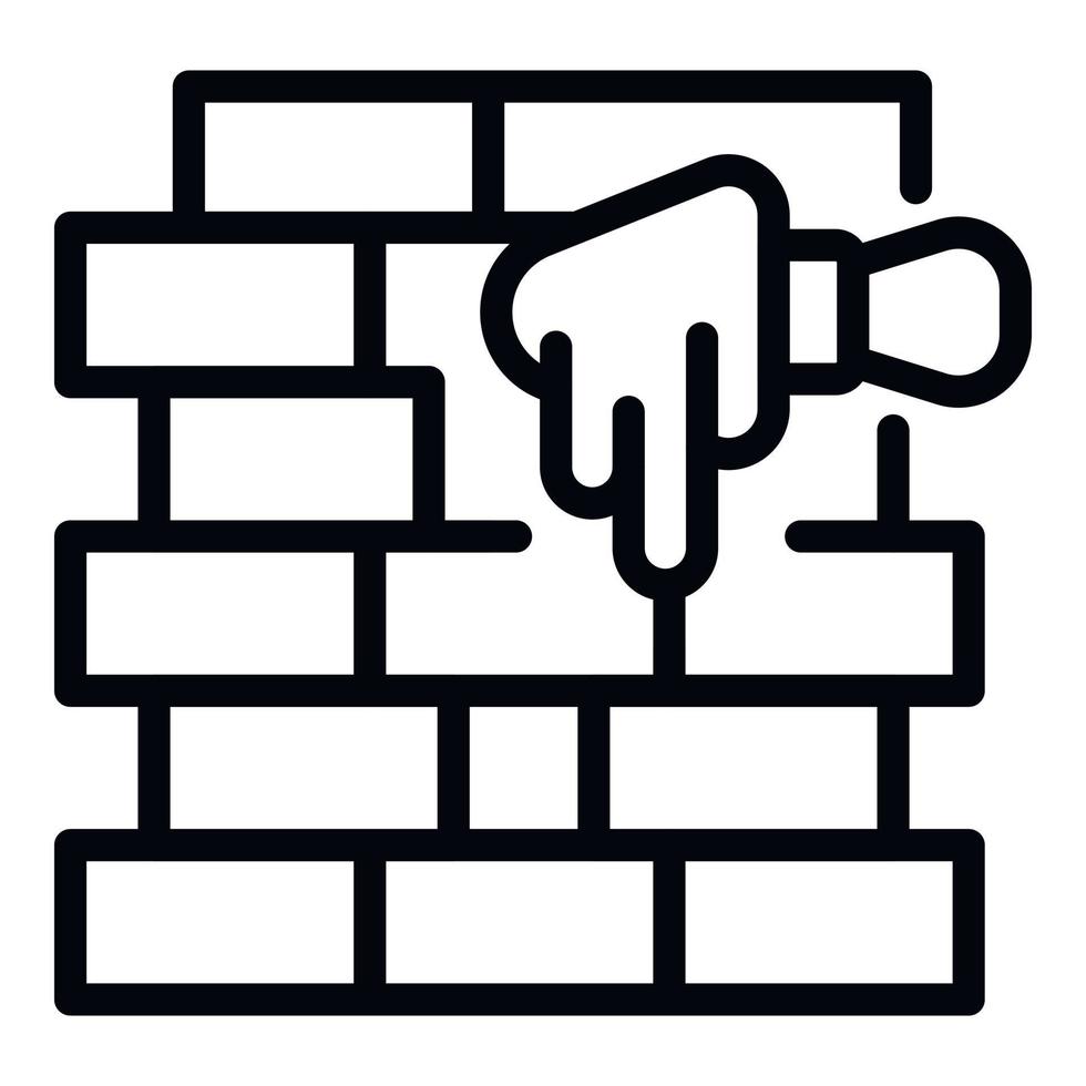 vecteur de contour d'icône de mur de construction. argent de banque