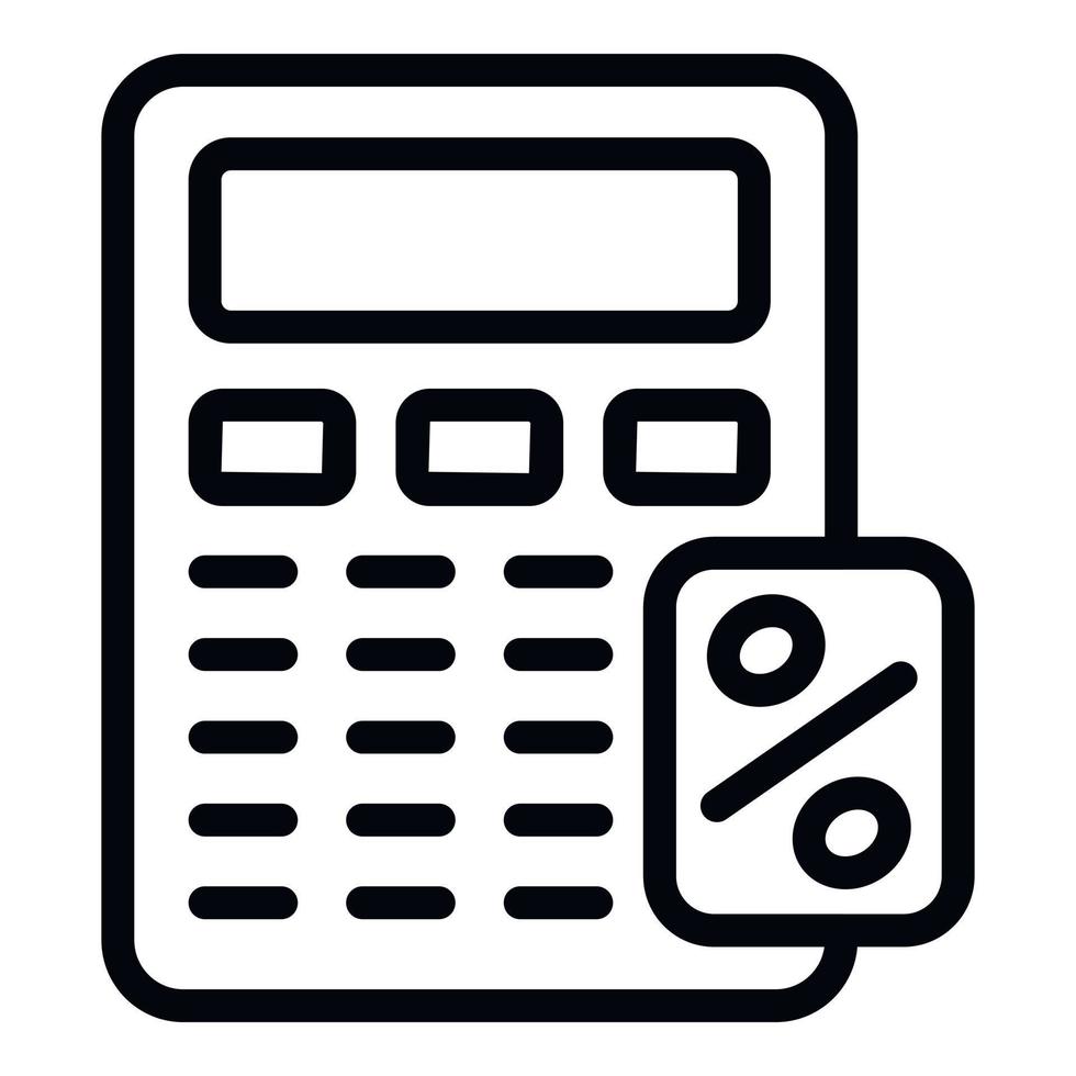 vecteur de contour d'icône de calculatrice de finances. argent de banque