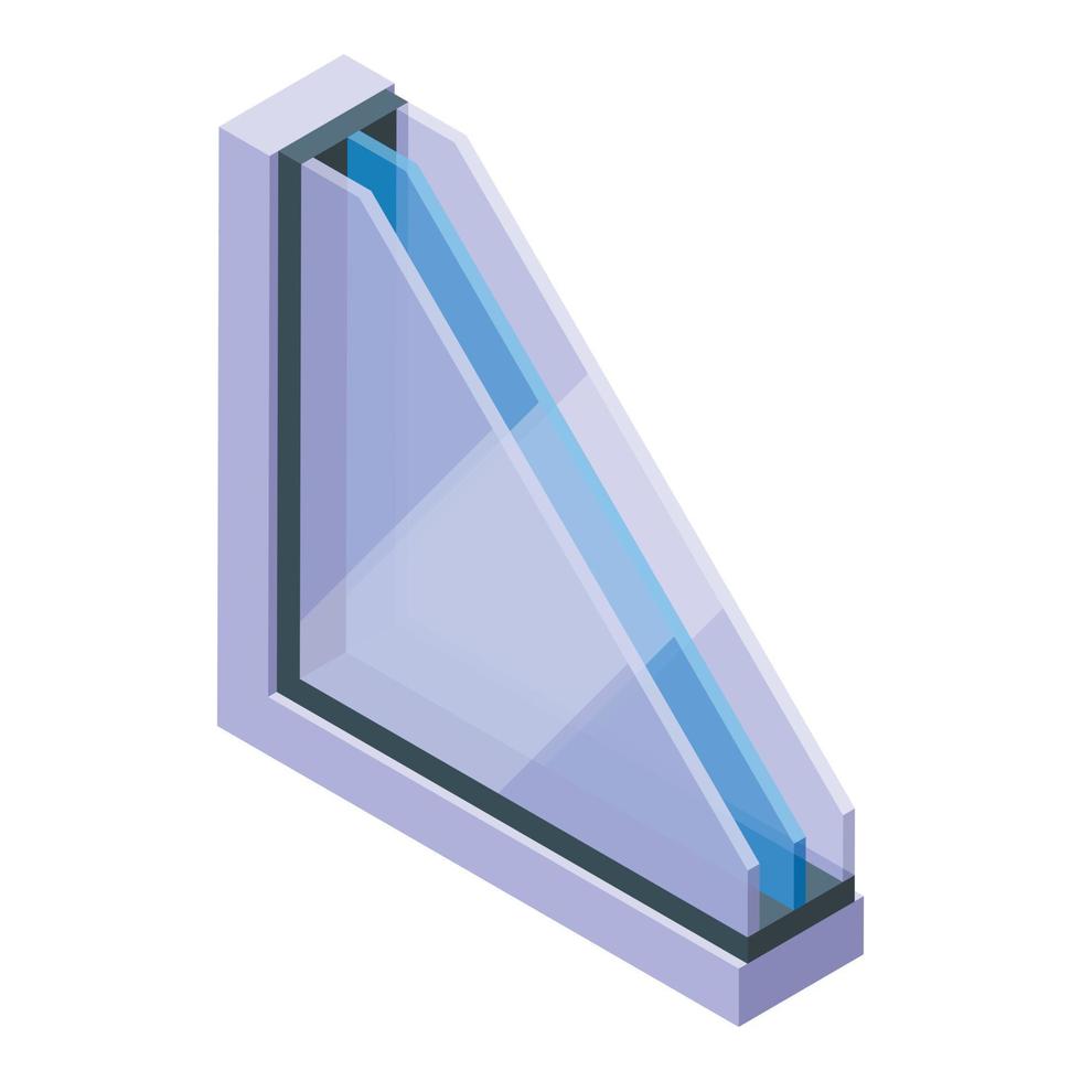 vecteur isométrique d'icône de structure de fenêtre. production de verre