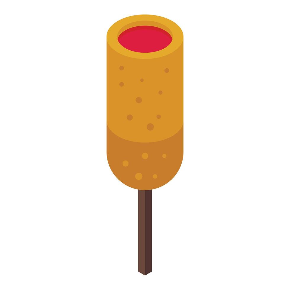 vecteur isométrique d'icône de nourriture américaine. Hot-dog