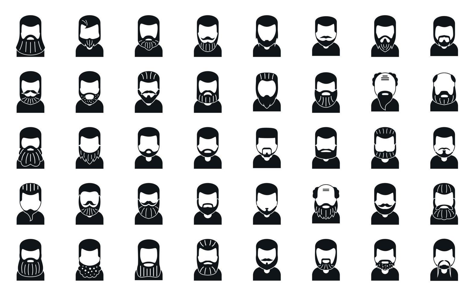 les icônes de barbe définissent un vecteur simple. vieil homme
