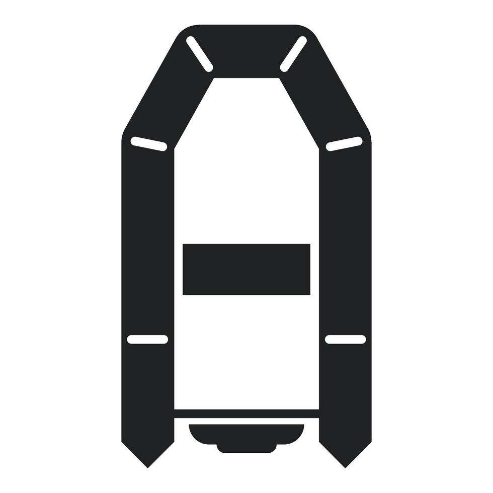 vecteur simple d'icône de bateau gonflable. canot de sauvetage en mer