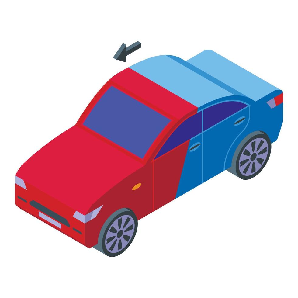 vecteur isométrique d'icône de peinture bleue de voiture. service automobile