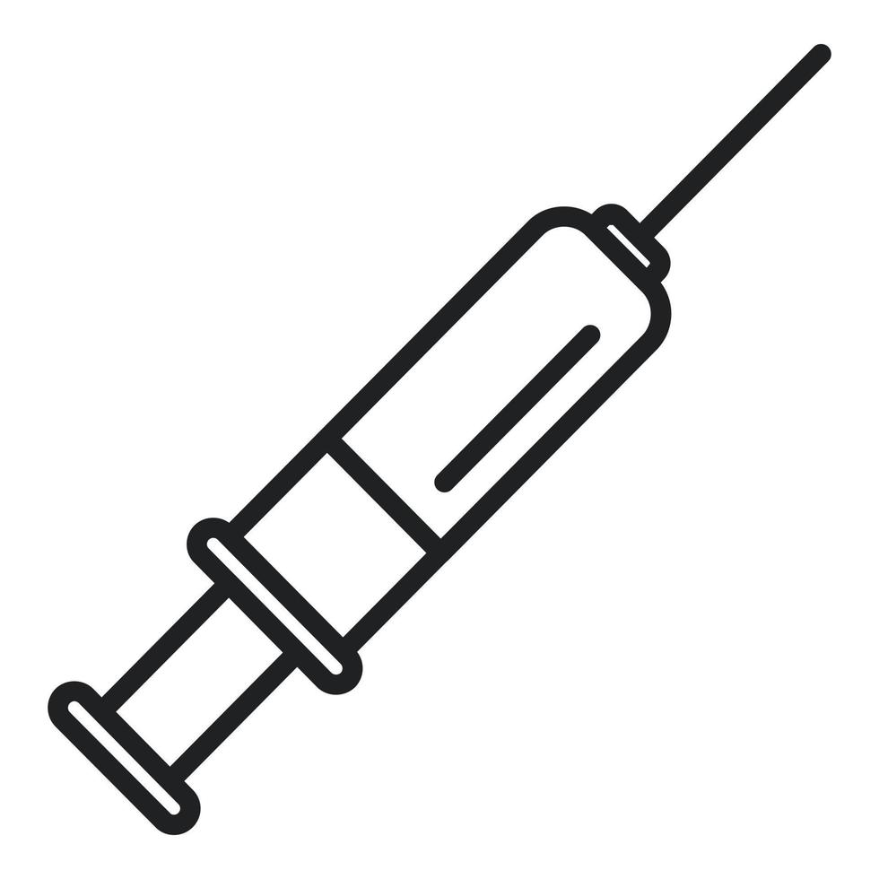 vecteur de contour d'icône de seringue de sang. recherche en laboratoire