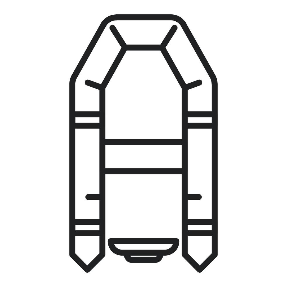 vecteur de contour d'icône de bateau de sauvetage de recherche. inondation de la mer