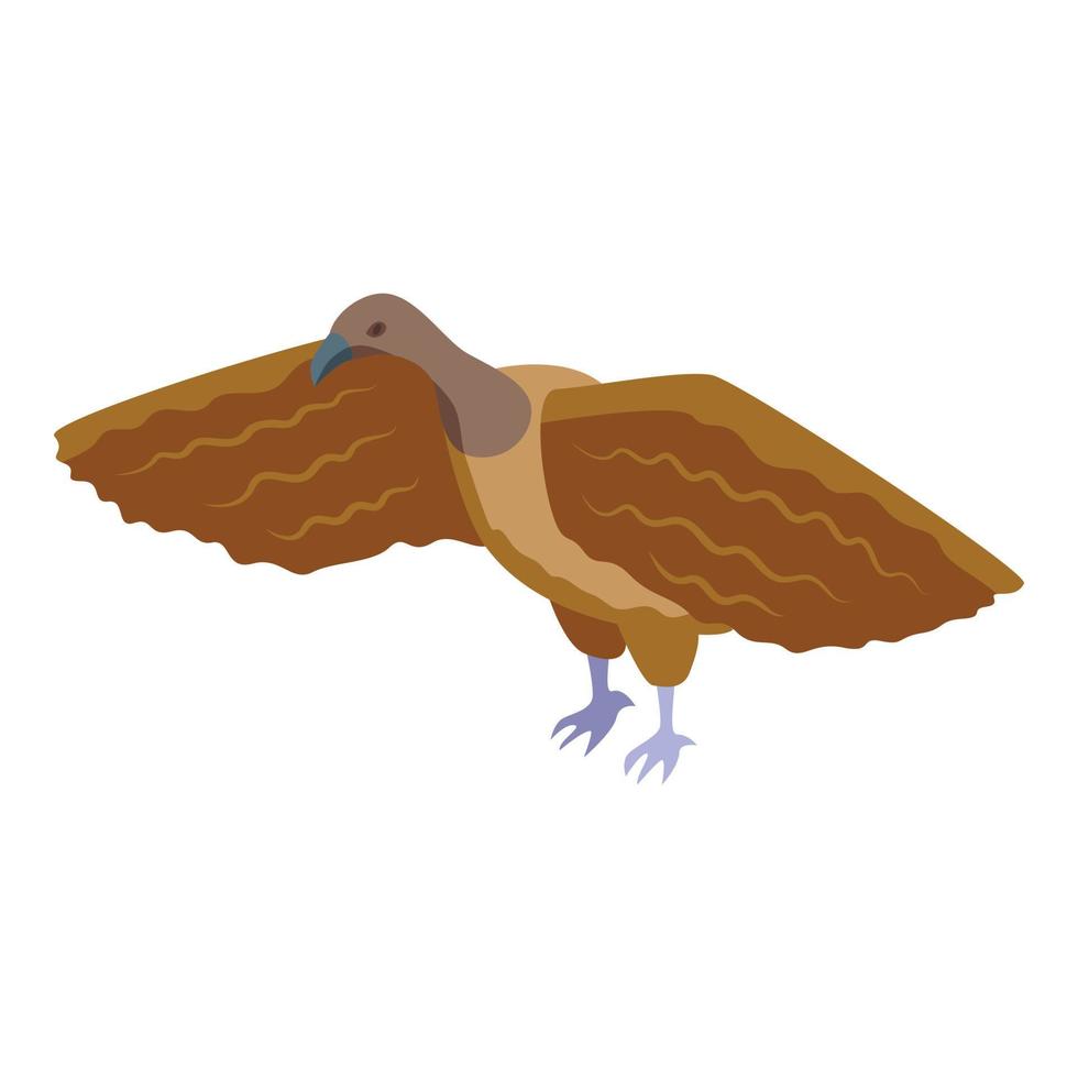 vecteur isométrique d'icône de vautour de champ. oiseau maléfique