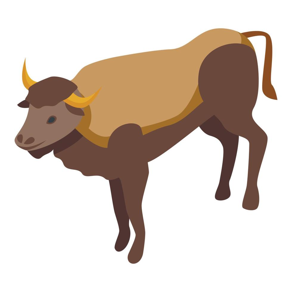 vecteur isométrique d'icône de bison. sauvage américain