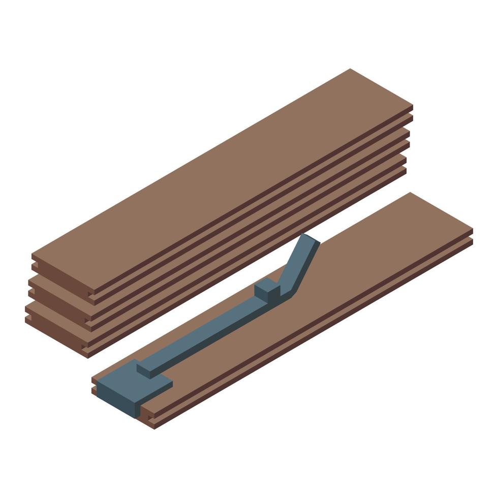 vecteur isométrique d'icône de plancher de bois franc. installation de bois