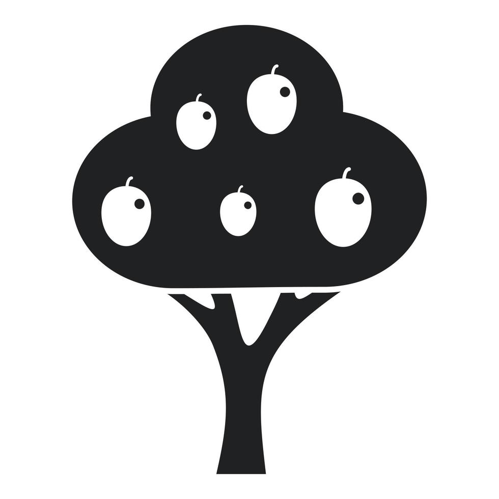 vecteur simple d'icône d'arbre fruitier frais. récolte de jardin