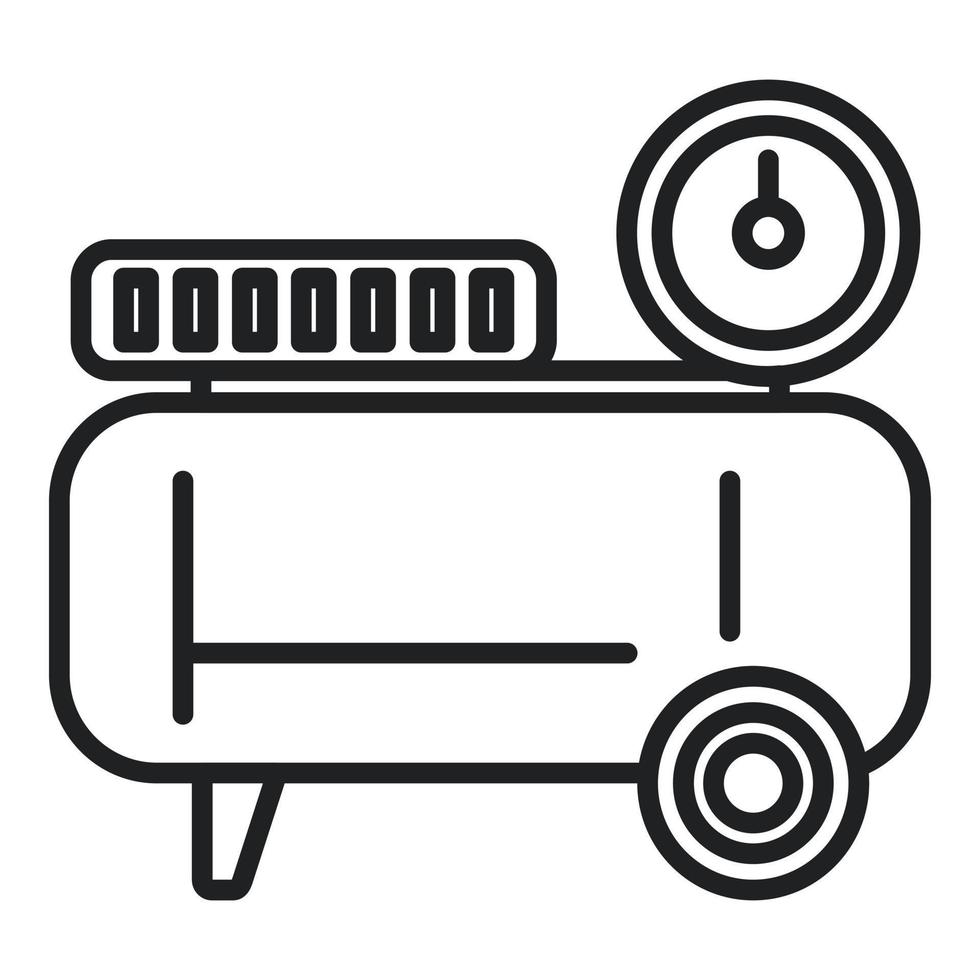 vecteur de contour d'icône de compresseur de pression. machine à air