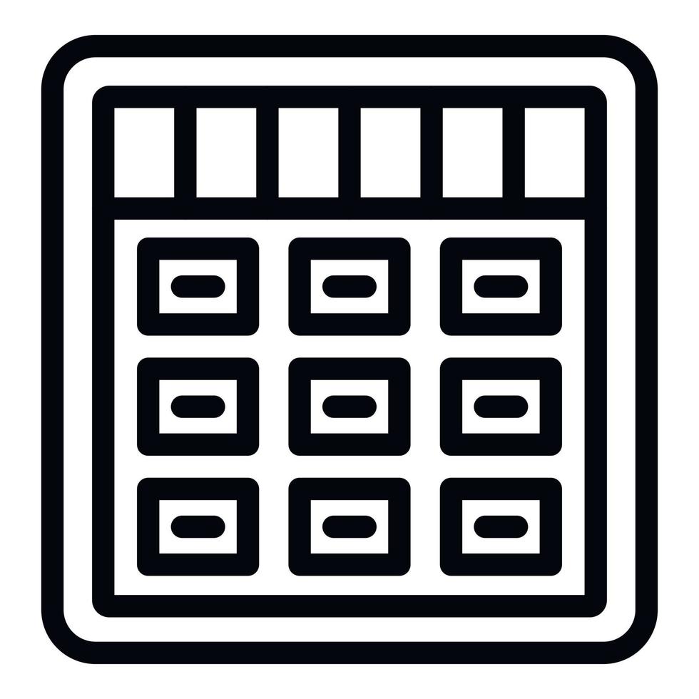 vecteur de contour d'icône d'école. étude de classe