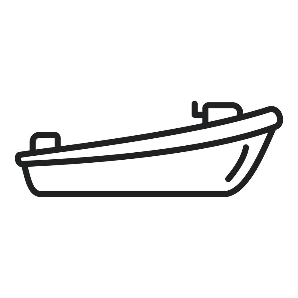 vecteur de contour d'icône de bateau de sauvetage en bois. inondation de la mer
