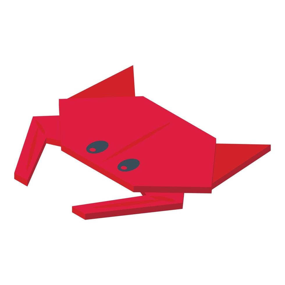 vecteur isométrique d'icône de crabe origami. papier animal