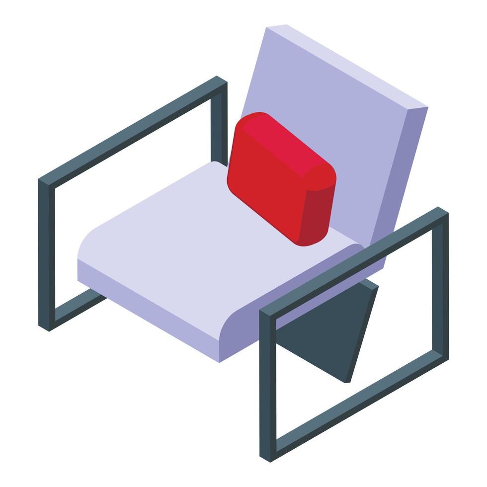 vecteur isométrique d'icône de fauteuil textile en métal. usine de meubles