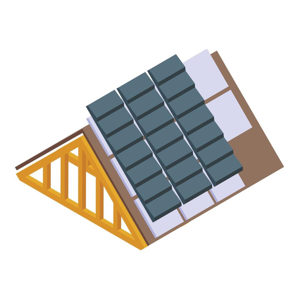 vecteur isométrique d'icône de toit en acier. construction de maison