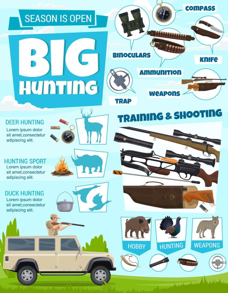 munitions de chasseur. chasse aux oiseaux et aux animaux vecteur