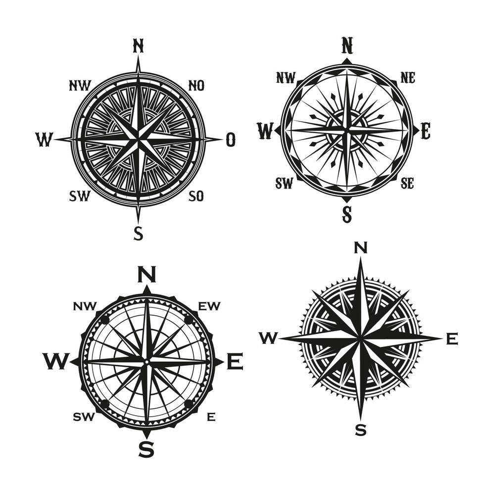 rose des flèches des vents, vecteur boussole nautique