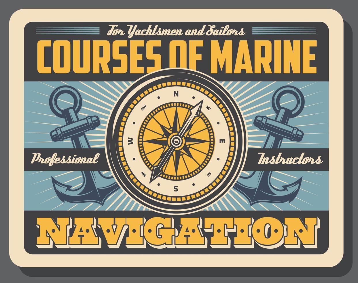 école de bateliers, cours de marine, navigation vecteur