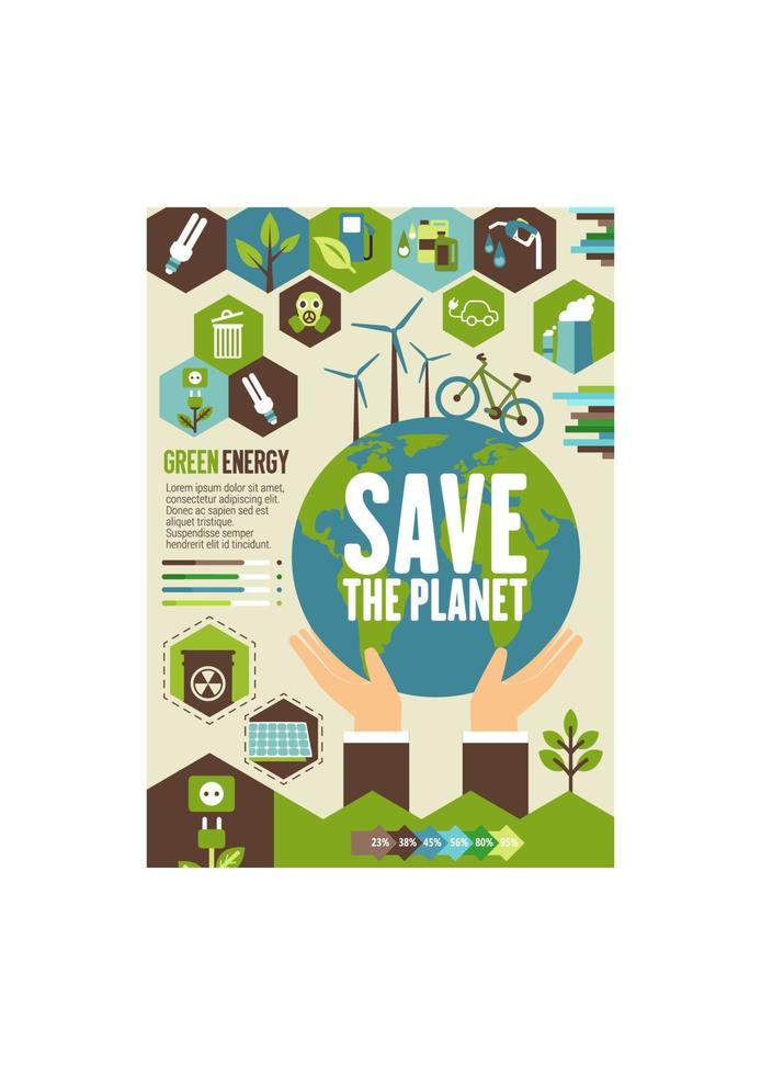 bannière écologique d'énergie verte pour le concept d'écologie vecteur