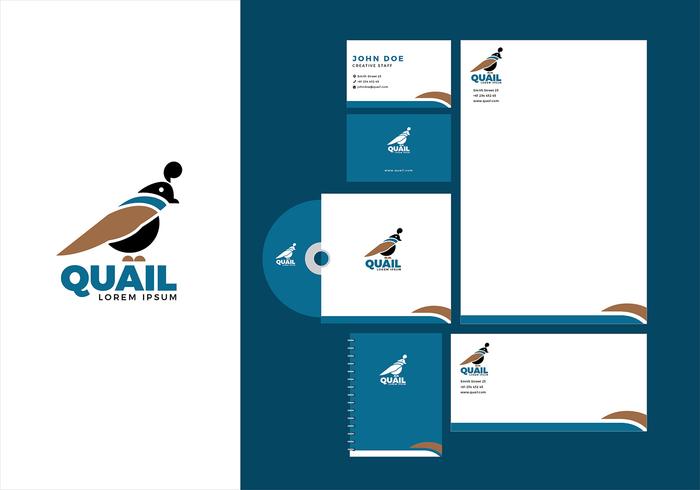 Quail template template d'identité libre vecteur