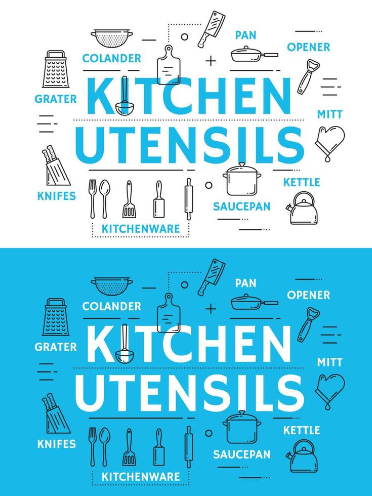 ustensiles de cuisine et accessoires de cuisine vecteur