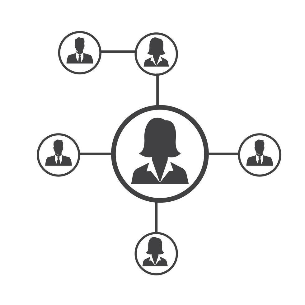 réseau de personnes et modèle de conception d'icônes sociales vecteur