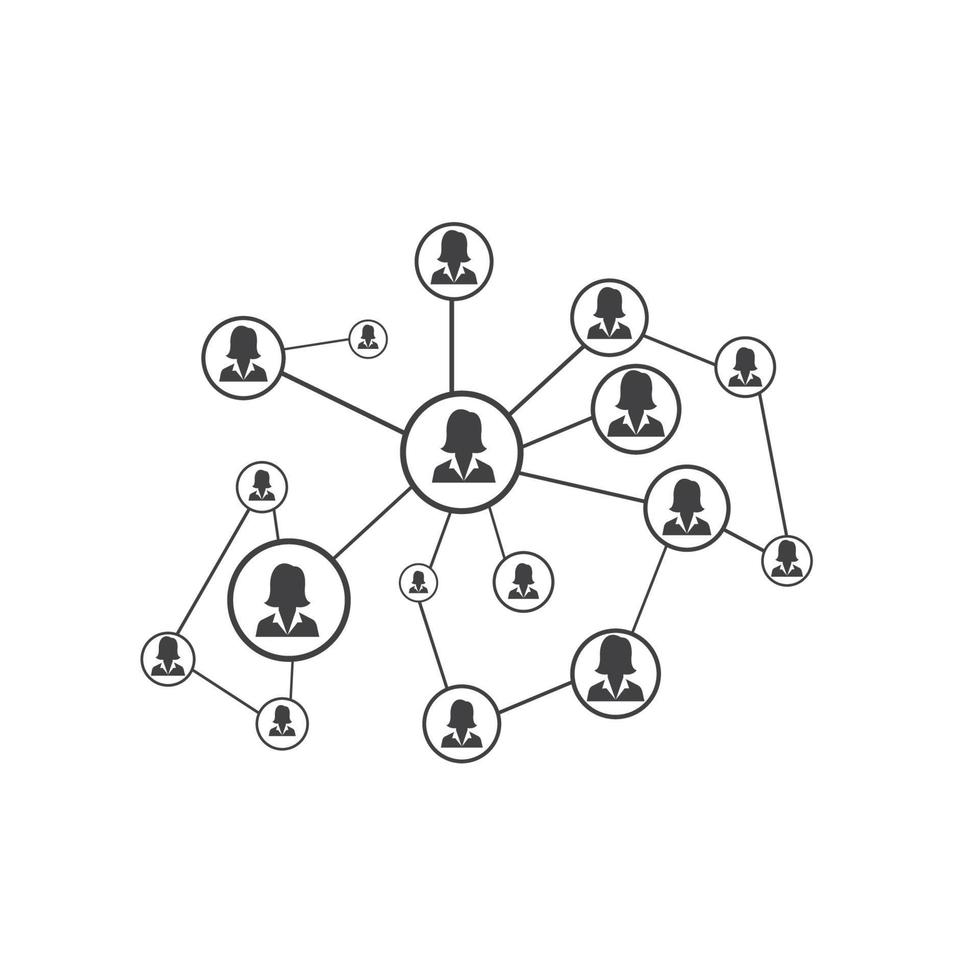 réseau de personnes et modèle de conception d'icônes sociales vecteur