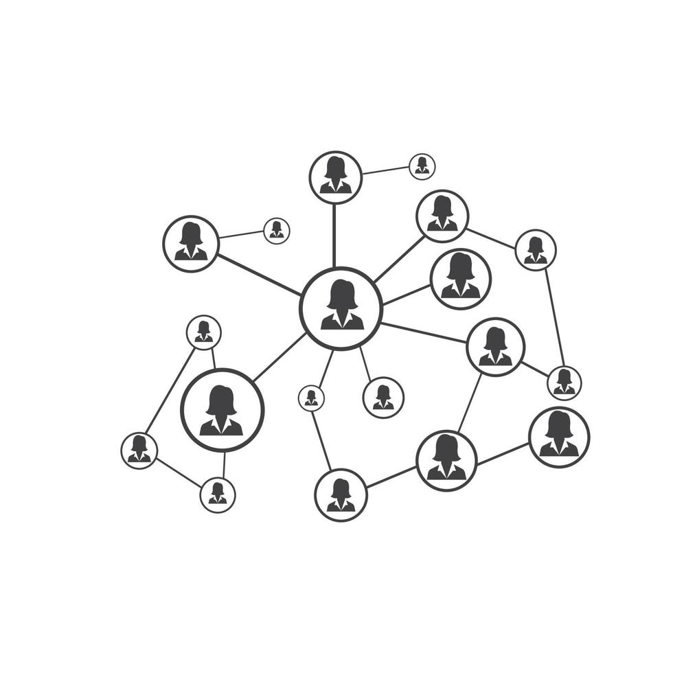 réseau de personnes et modèle de conception d'icônes sociales vecteur