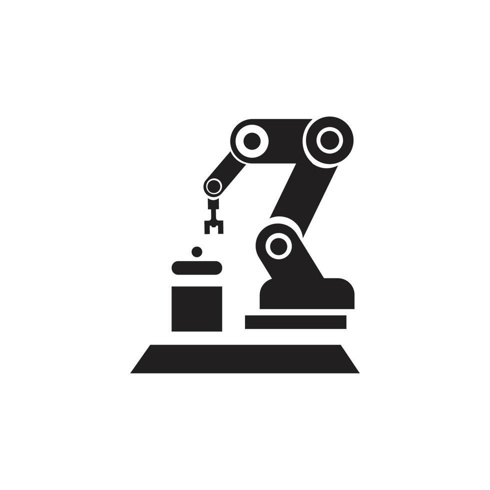 icônes vectorielles de bras de robot mécanique industrielle vecteur