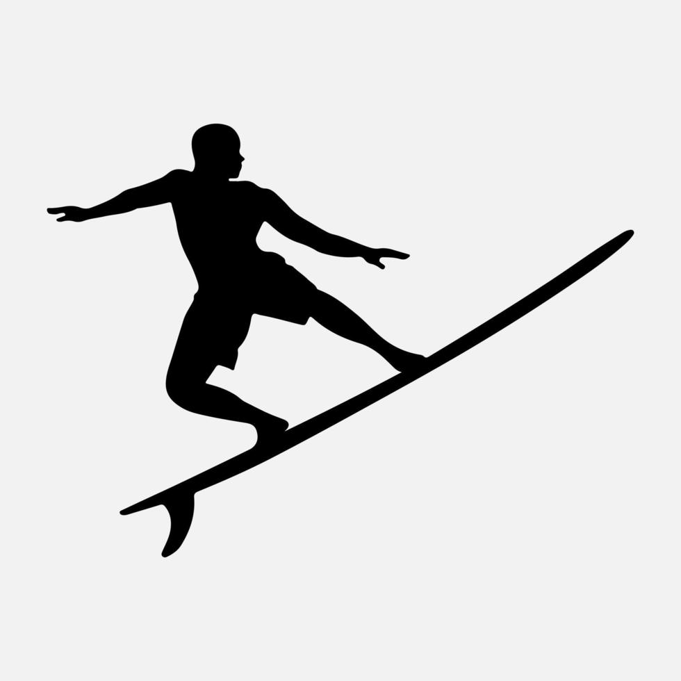 surfeurs silhouette vecteur fond blanc illustration graphiques