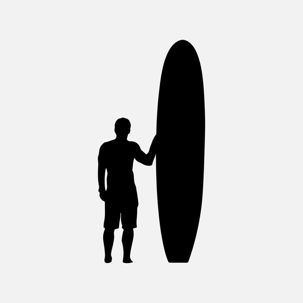 surfeurs silhouette vecteur fond blanc illustration graphiques