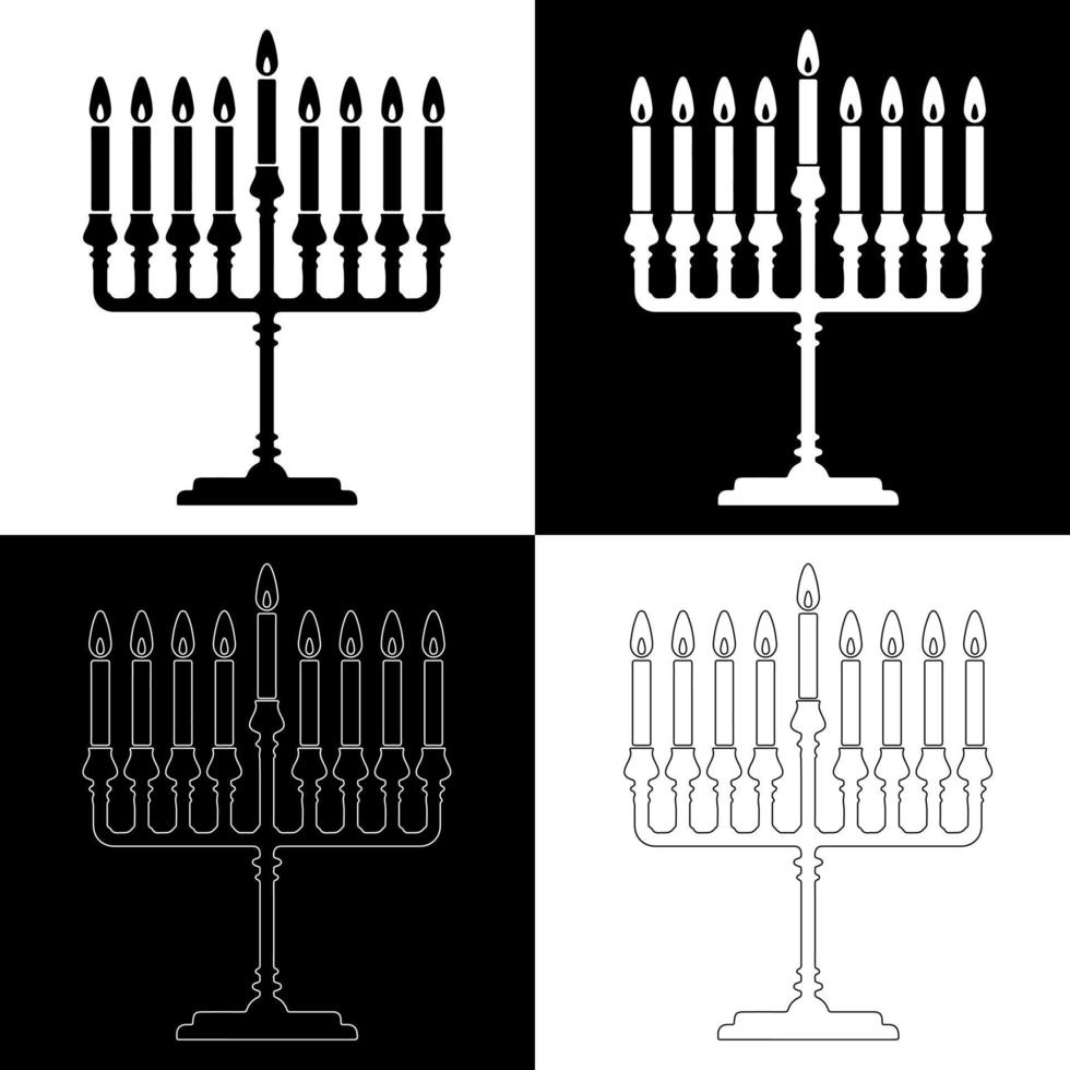 vecteur de dessin de bougies de hanukkah pour sites Web, impression et autres