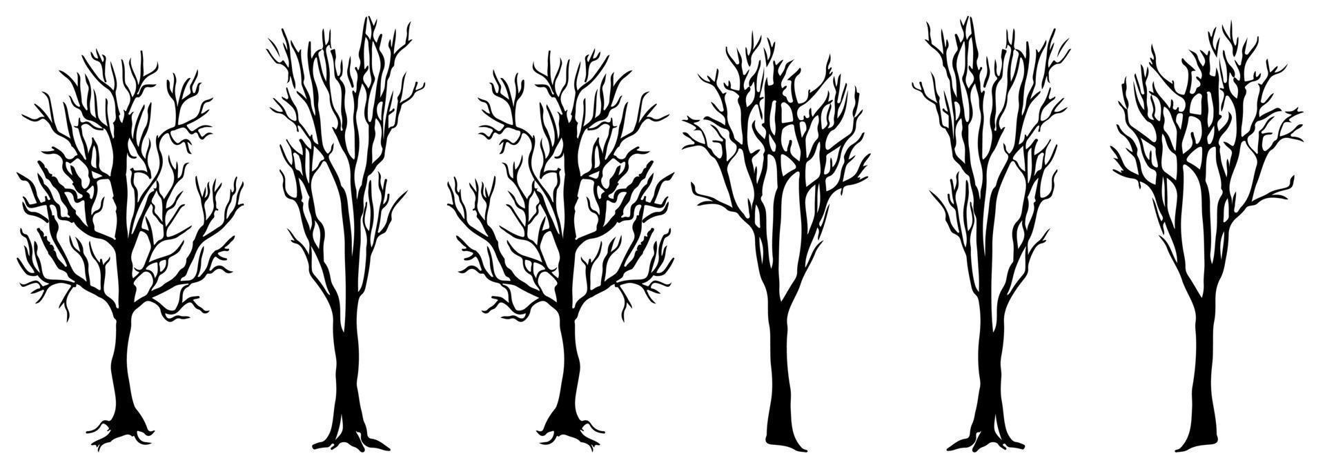 arbre nu silhouette art vecteur conception plante forme nue pour les sites Web, l'impression et autres.