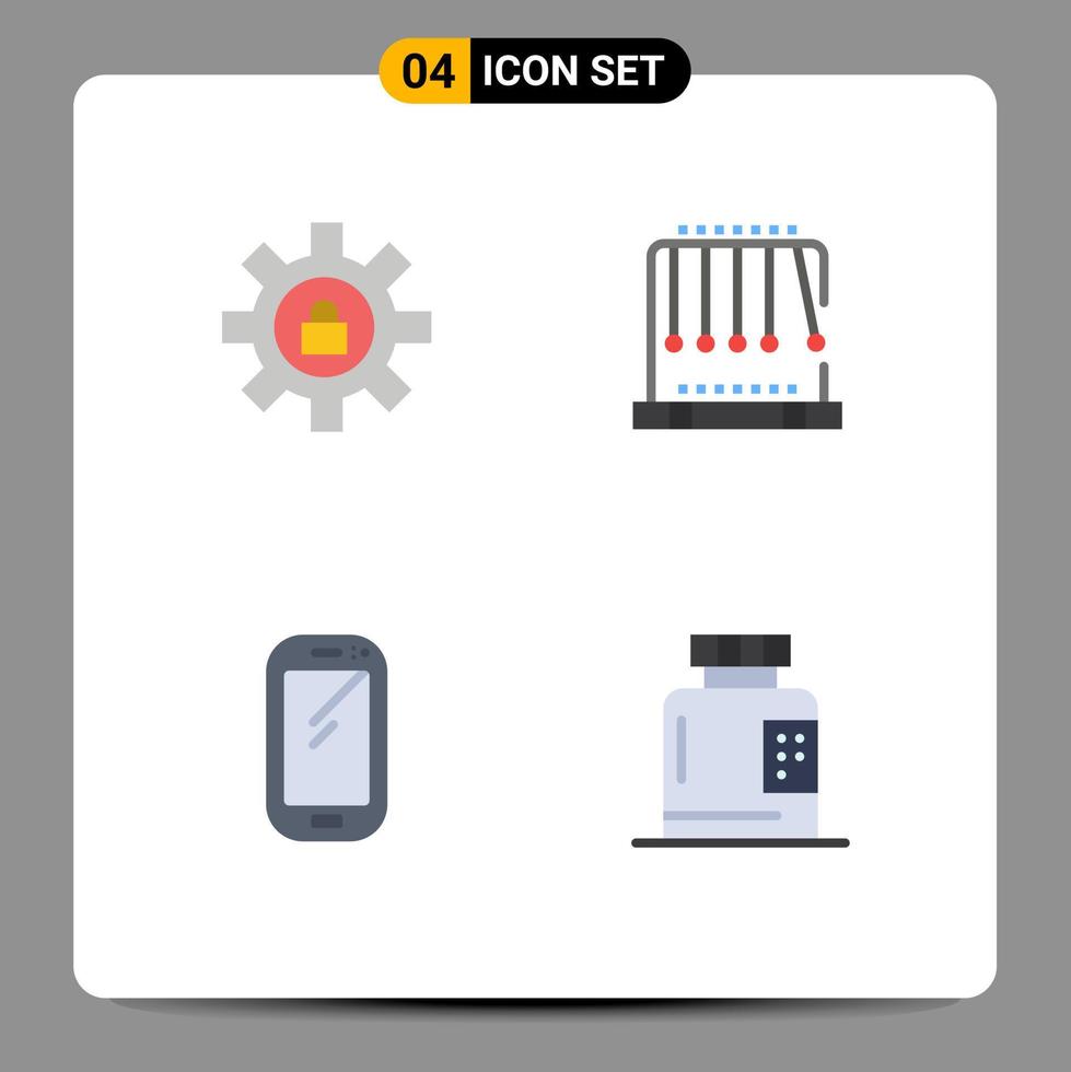 pack d'icônes vectorielles stock de 4 signes et symboles de ligne pour la physique de support de téléphone intelligent huawei éléments de conception vectoriels modifiables vecteur